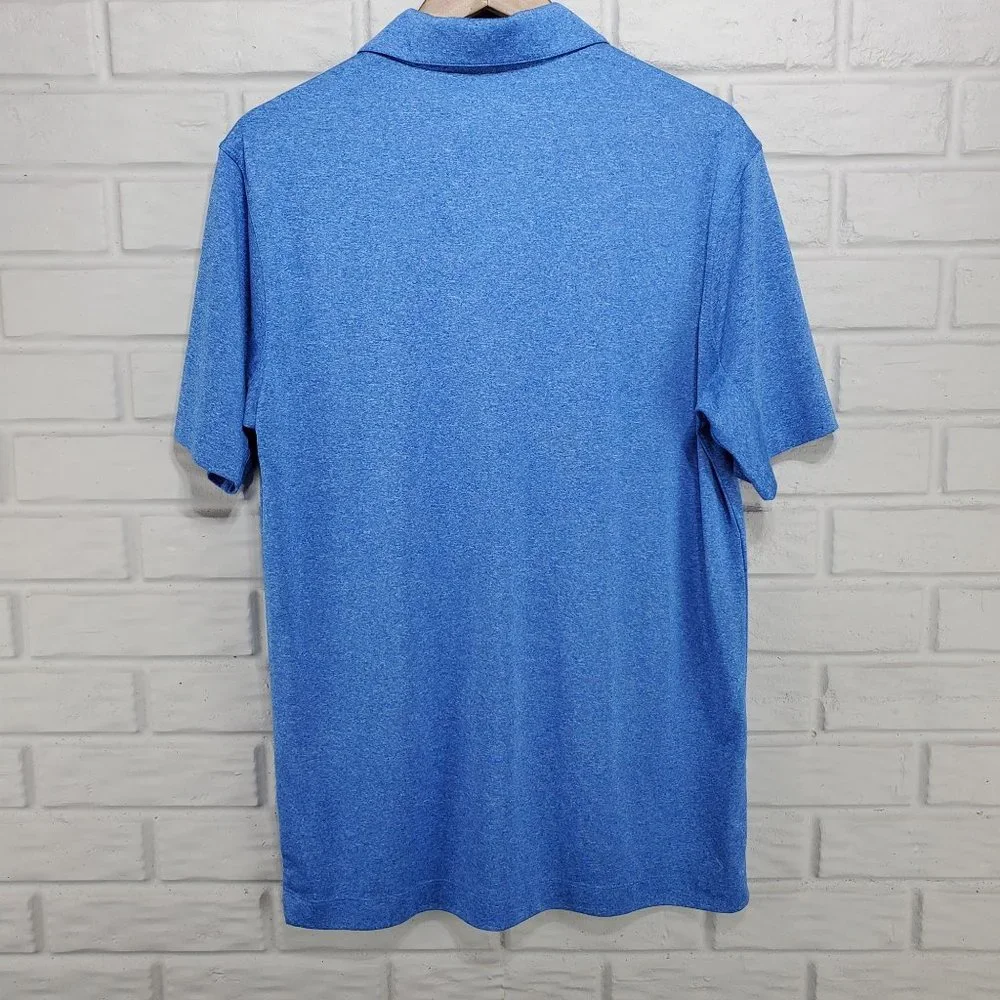 Nike Golf Tour‎ Performance Men's Medium Blue Shoulder Stripe Dri-Fit Polo Shirt